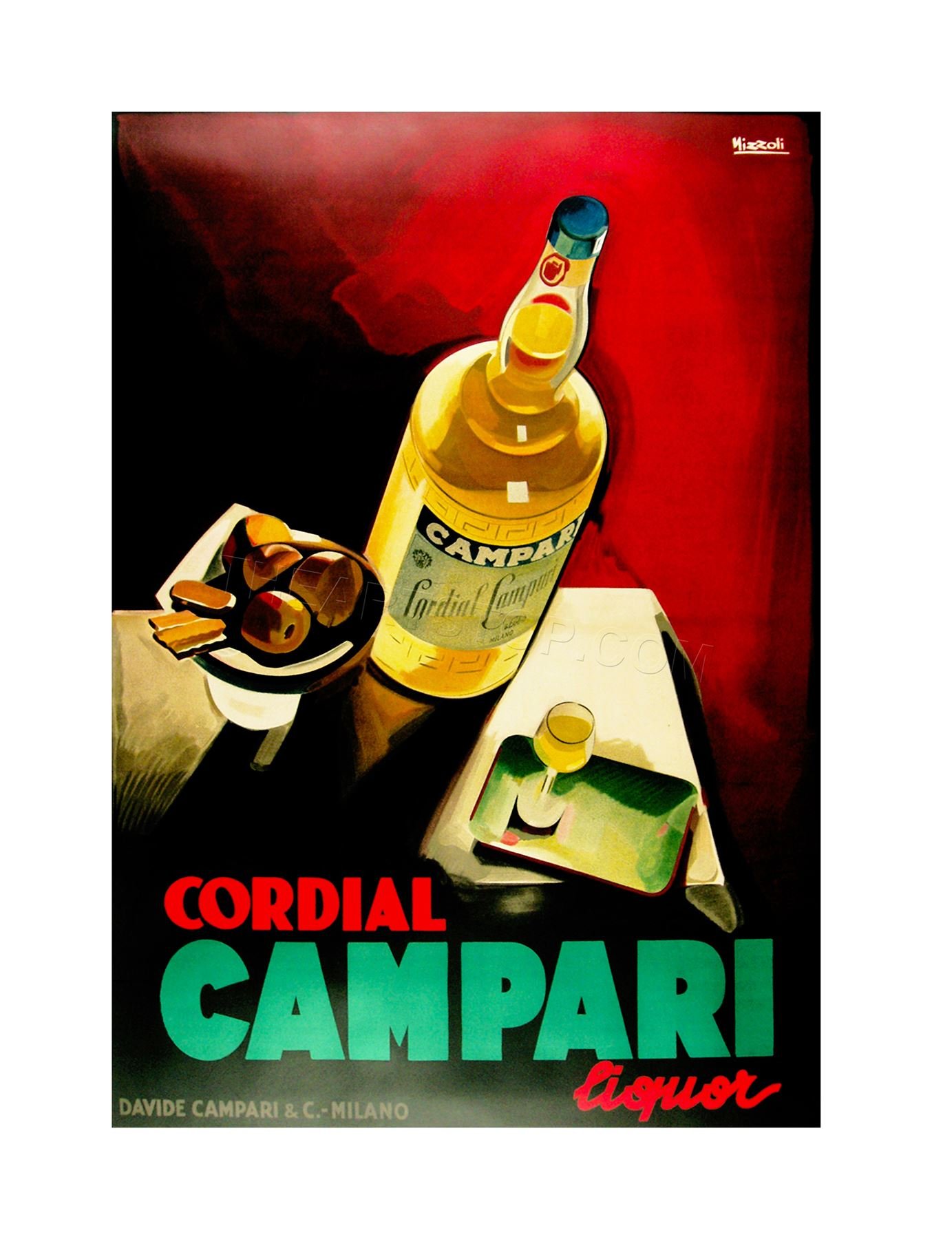Wee Blue Coo Ad Drink Alcohol Liquor Bottle Cordial Milan Italy Wall Art Print