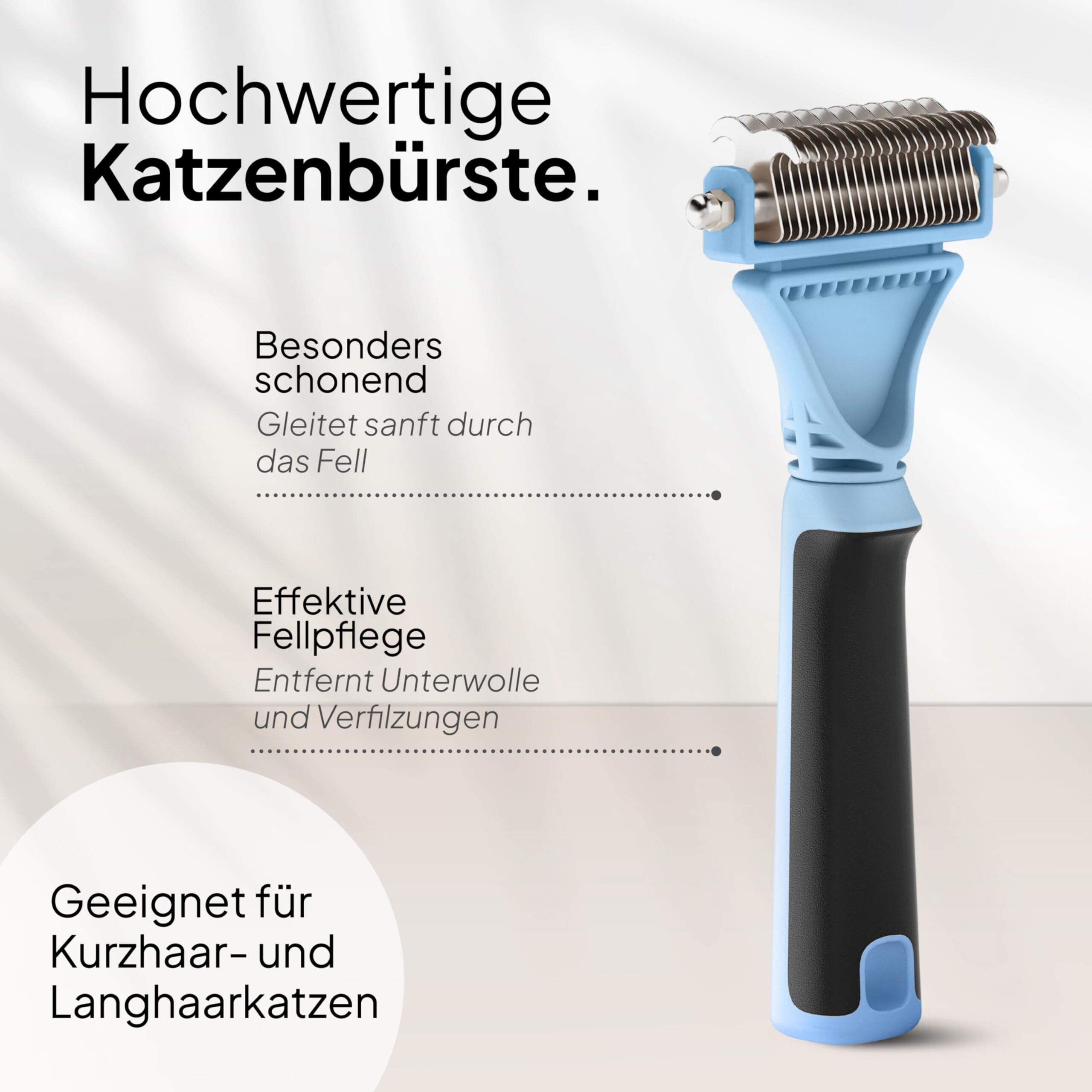 Pretty Paw Katzenbürste für empfindliche Katzen – Schonende Fellpflege mit Massageeffekt für Kurzhaar & Langhaar
