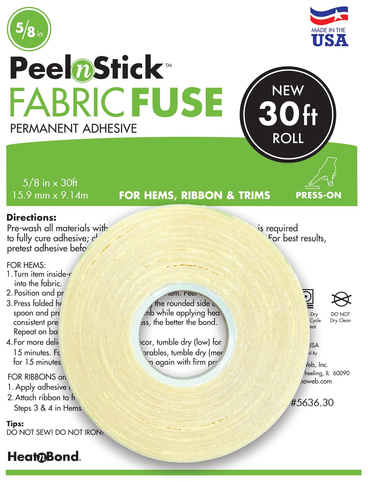 HeatnBond PeelnStick Fabric Fuse Hem Tape