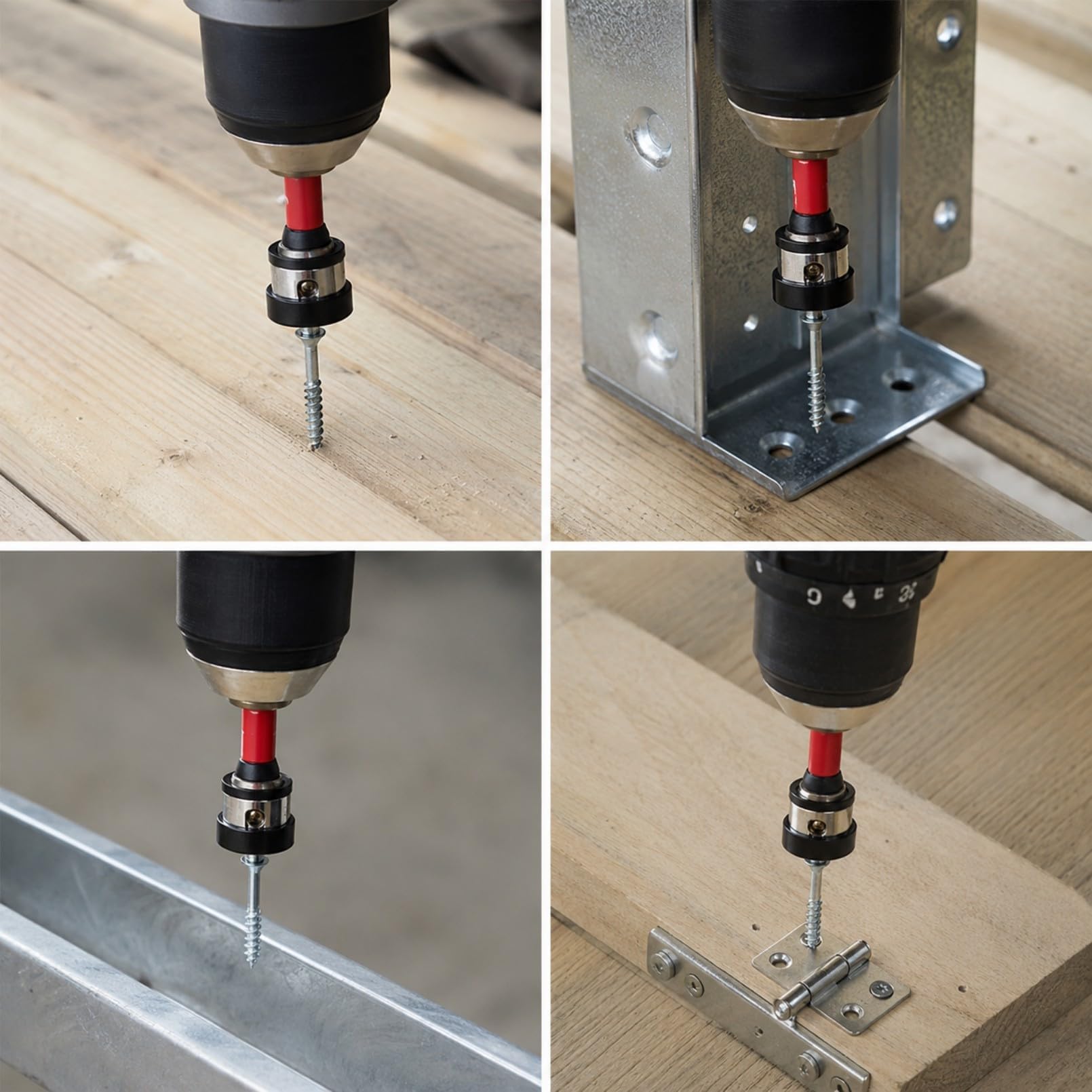 Juego de 4 puntas magnéticas PH2 de 1/4", punta de destornillador de posicionamiento para yeso y paneles de yeso, ajuste de profundidad de tornillo, para taladro y atornillador eléctrico inalámbrico