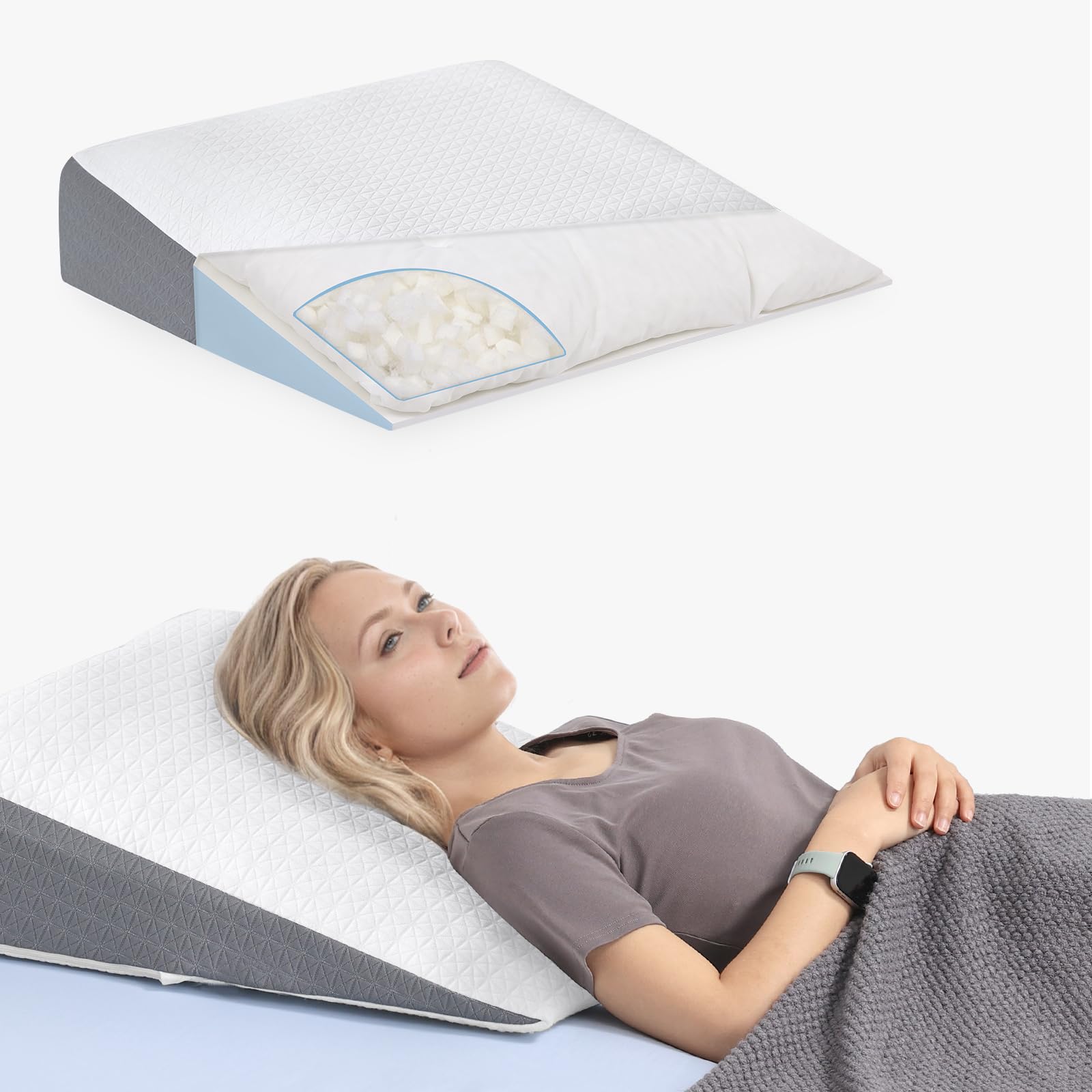 baibu Bed Wedge Pillow with Soft Cushion