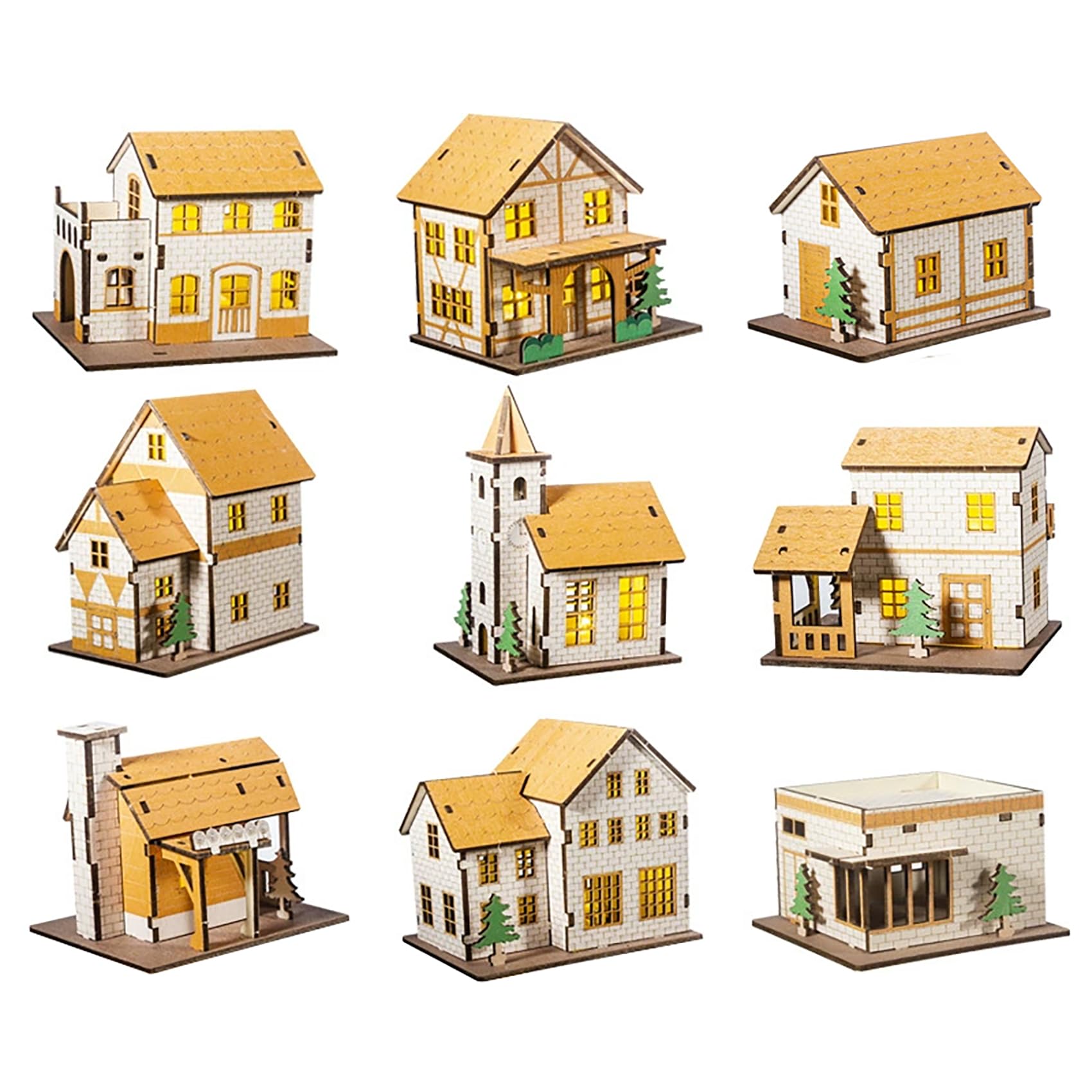 MPIUET 3D Puzzles for Adults, Log Cabin DIY Wooden House Model Kits for Adults to Build, Country Cottage Building Model, 3D Jigsaw Brain Teaser Puzzle