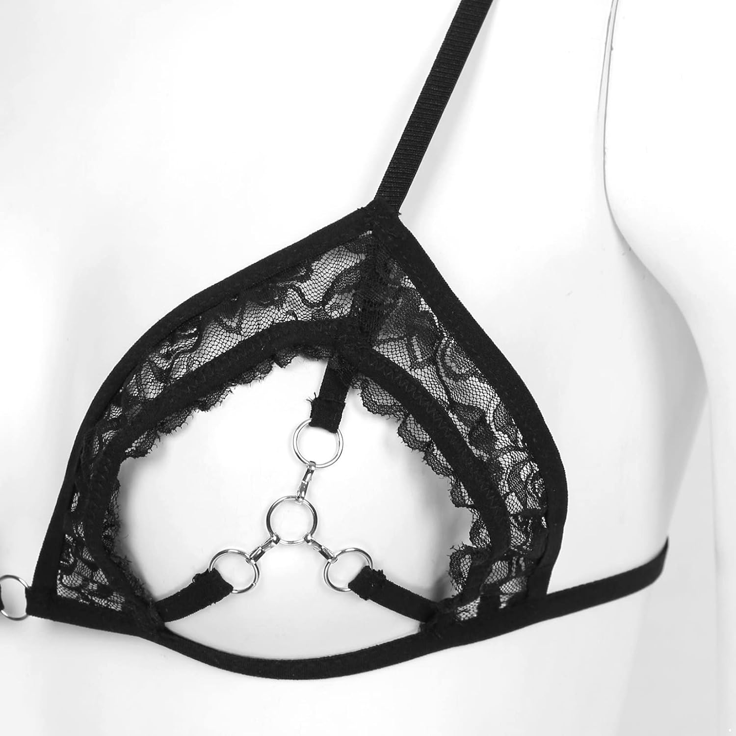 Women's Lingerie Open Nipple Bra Sheer Lace Floral Barlette Push Up Babydoll Bra Tops
