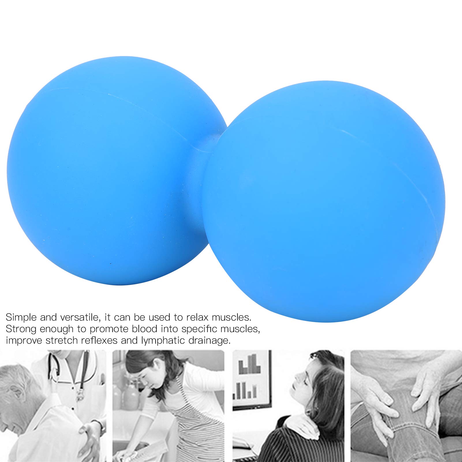 Bola de masaje de maní, bola de masaje de relajación corporal de gel de sílice, herramienta de masaje de liberación miofascial, bola de masaje de relajación de yoga (azul)