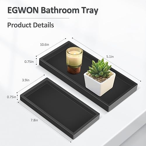 Miniatura 5 de EGWON - Bandeja de tocador de baño, bandeja dispensadora de jabón de silicona original, bandeja de inodoro inastillable para tocador, bandeja de