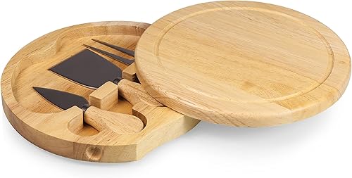 Toscana - A Picnic Time Brand Brie Tabla de cortar y herramientas Juego de tablas de queso, tamaño único, madera de caucho