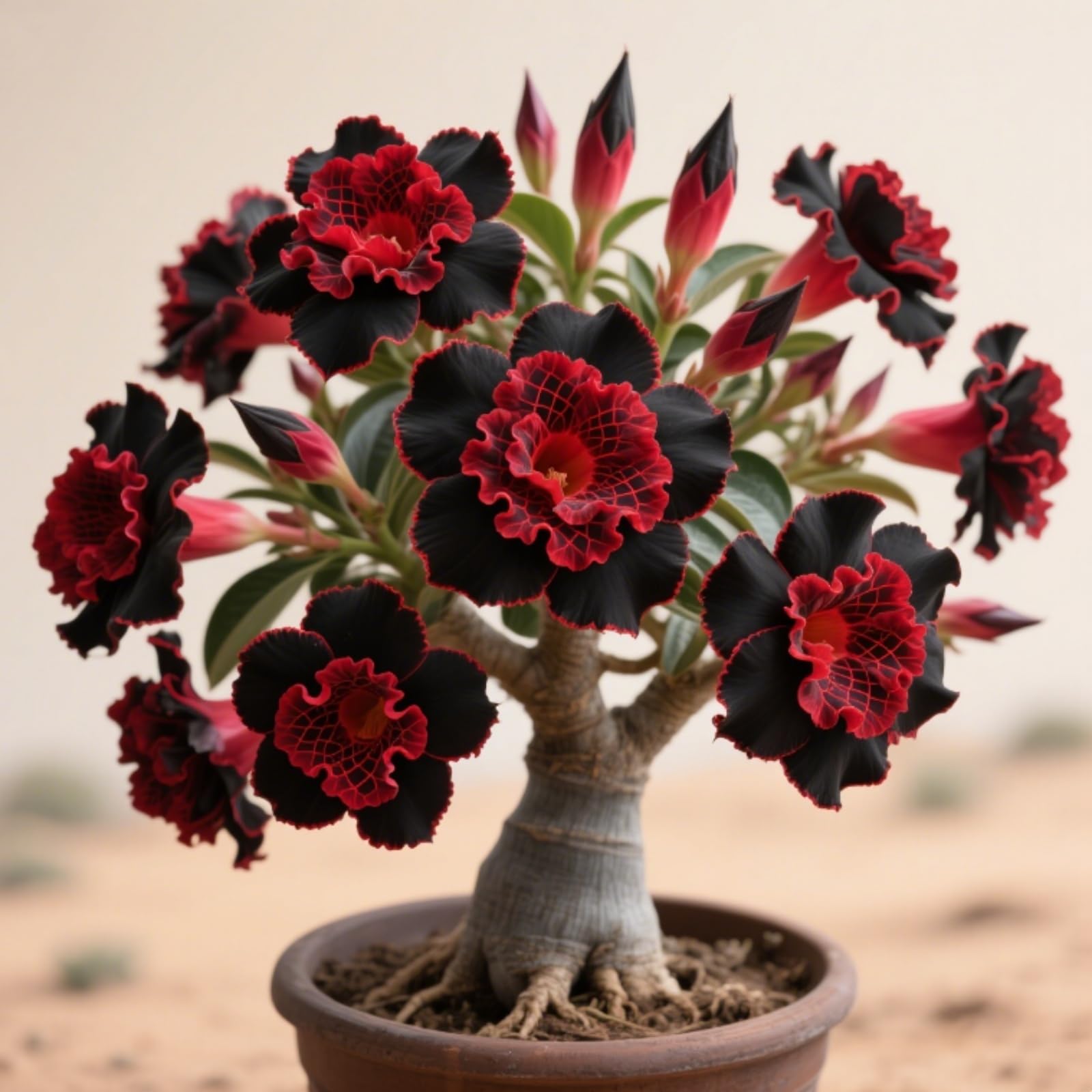 Perennial Desert Rose Bulbs,Rare and Beautiful Adenium Bulbs in Bulk,Professional Planting for Stunning Garden Displays-3 Bulbs-G