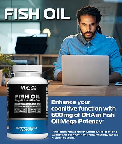 Miniatura 8 de Aceite de pescado Mega Potency - 2000 mg de aceite de pescado, 800 mg de EPA, 600 mg de DHA por porción  Omega-3  Apoya la salud del corazón  120