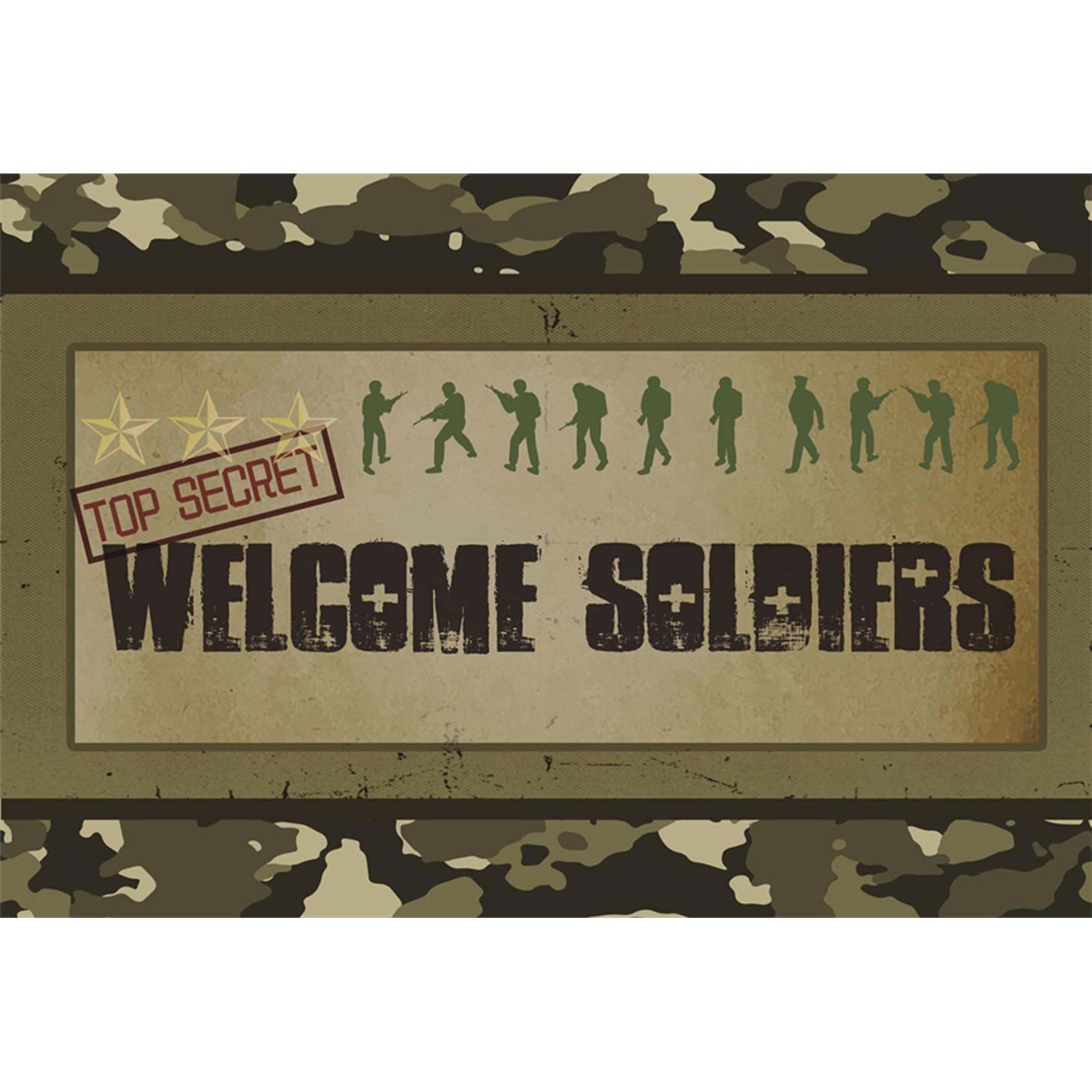 Baocicco Army Soldier Backdrop 5x3ft Welcome Soldiers Photography Background Three Stars Top Secret Camouflage Backdrop Children Birthday Party Decor