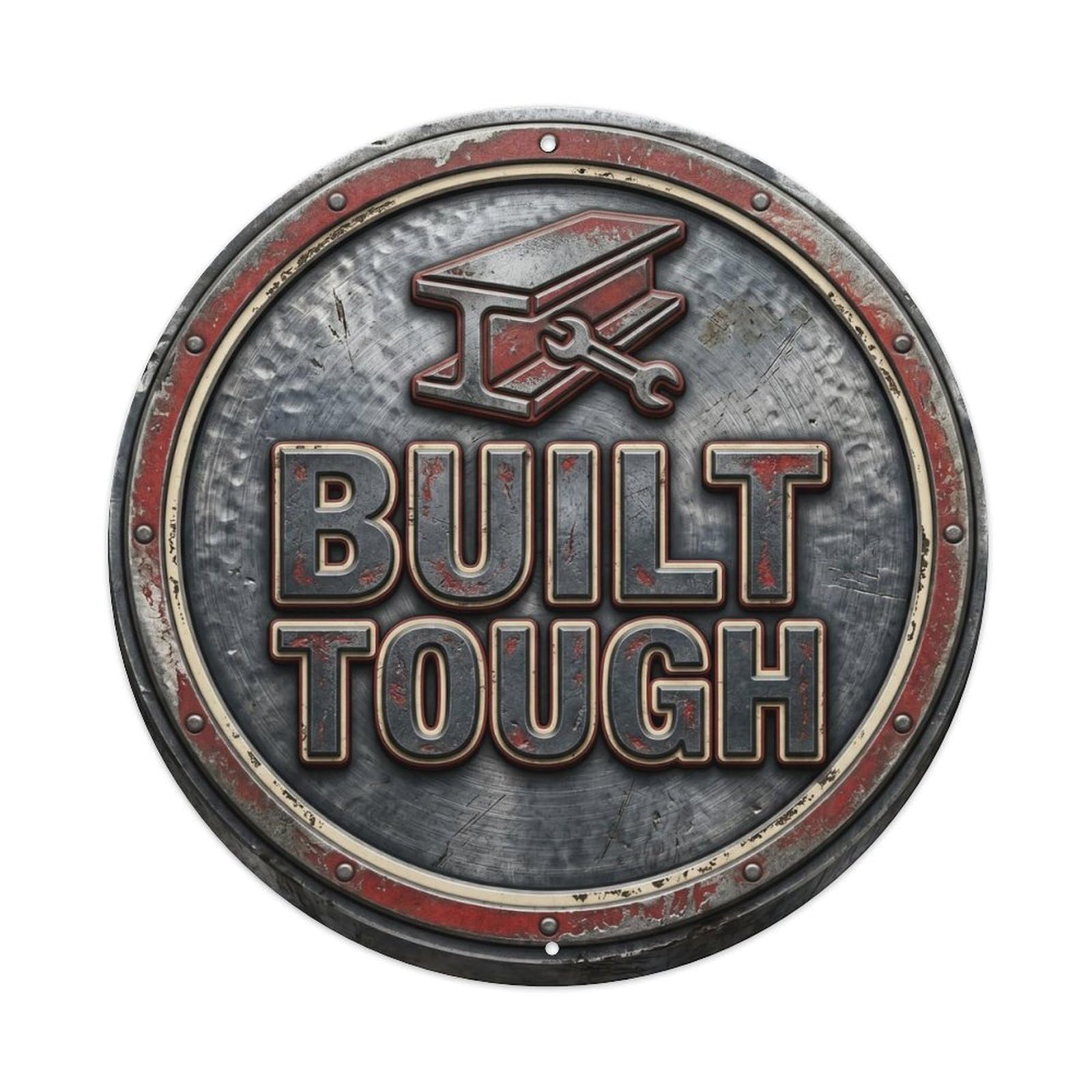 Built Tough Nostalgic Garage Display Retro Slogans Metal Tin Sign