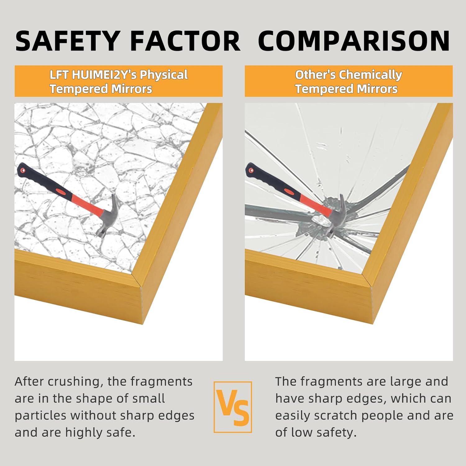 LFT HUIMEI2Y Full Length Mirror, 76.4"x37" Gold Oversized Tempered Floor Mirrors with Stand, Full Body Dressing Mirror Hanging or Leaning with Aluminum Alloy Frame Home Decor for Living Room, Bedroom