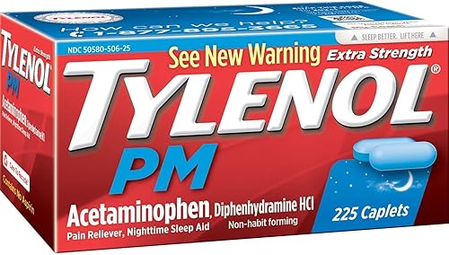 Tylenol Pm Extra Strength - Alivio del dolor + ayuda para dormir, 225 cápsulas (paquete de 1)