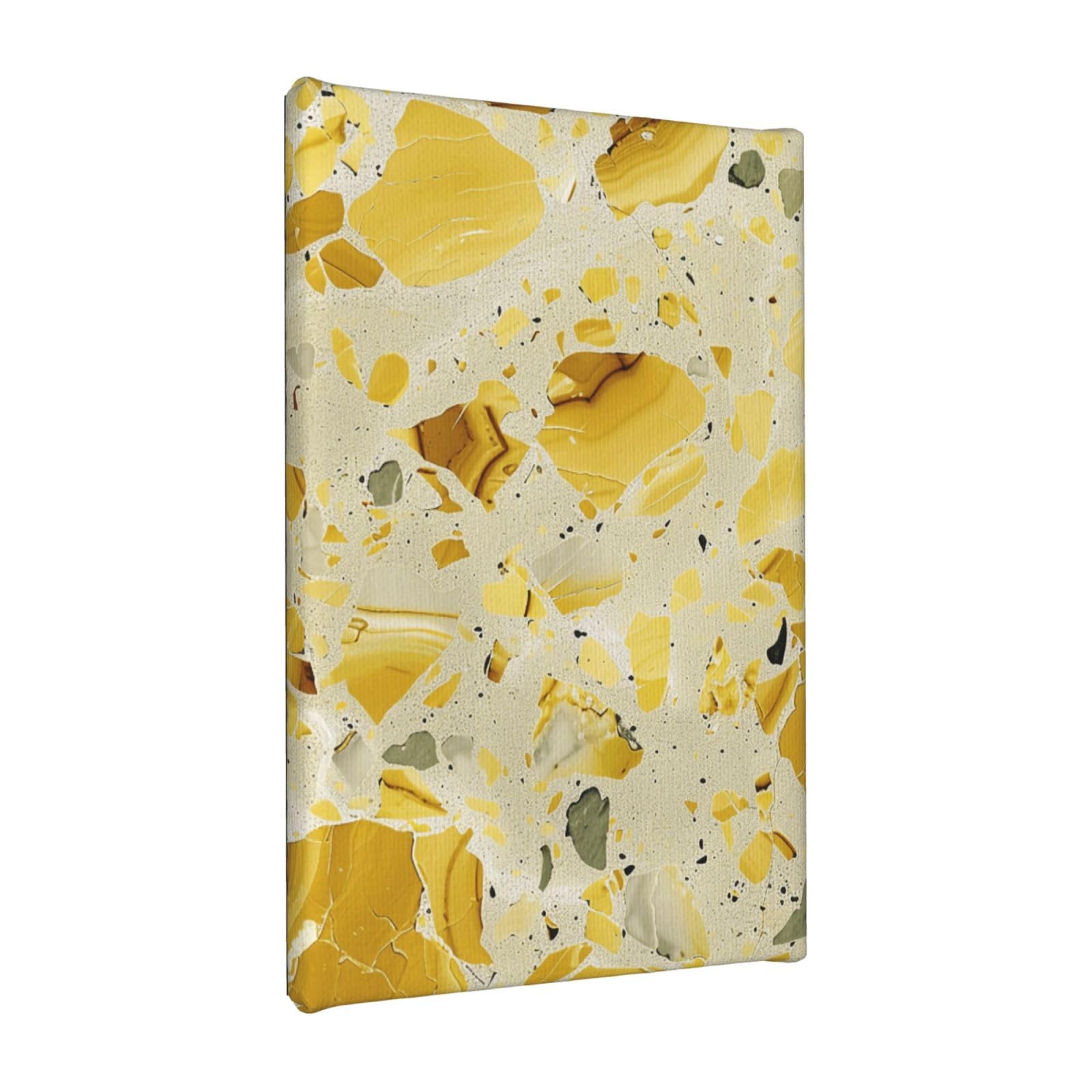 YKLJG yellow marble Printed Wall Art Canvas Painting 20x30 CM Wooden Framed Picture Painting Artwork Prints for Bedroom Kitchen Home Office Decor