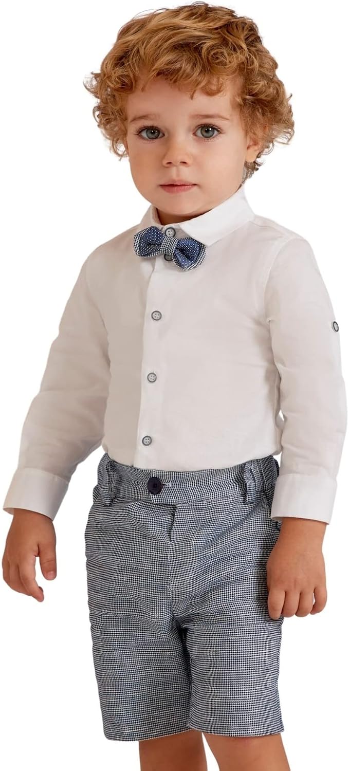 Abel & Lula L/s Shirt & Bermuda Set for Baby-Boys Navy