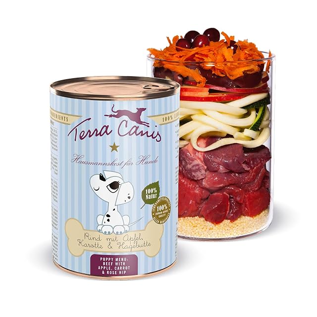 Terra Canis Buey con Manzana y escaramujo, Comida para Cachorros, 400g
