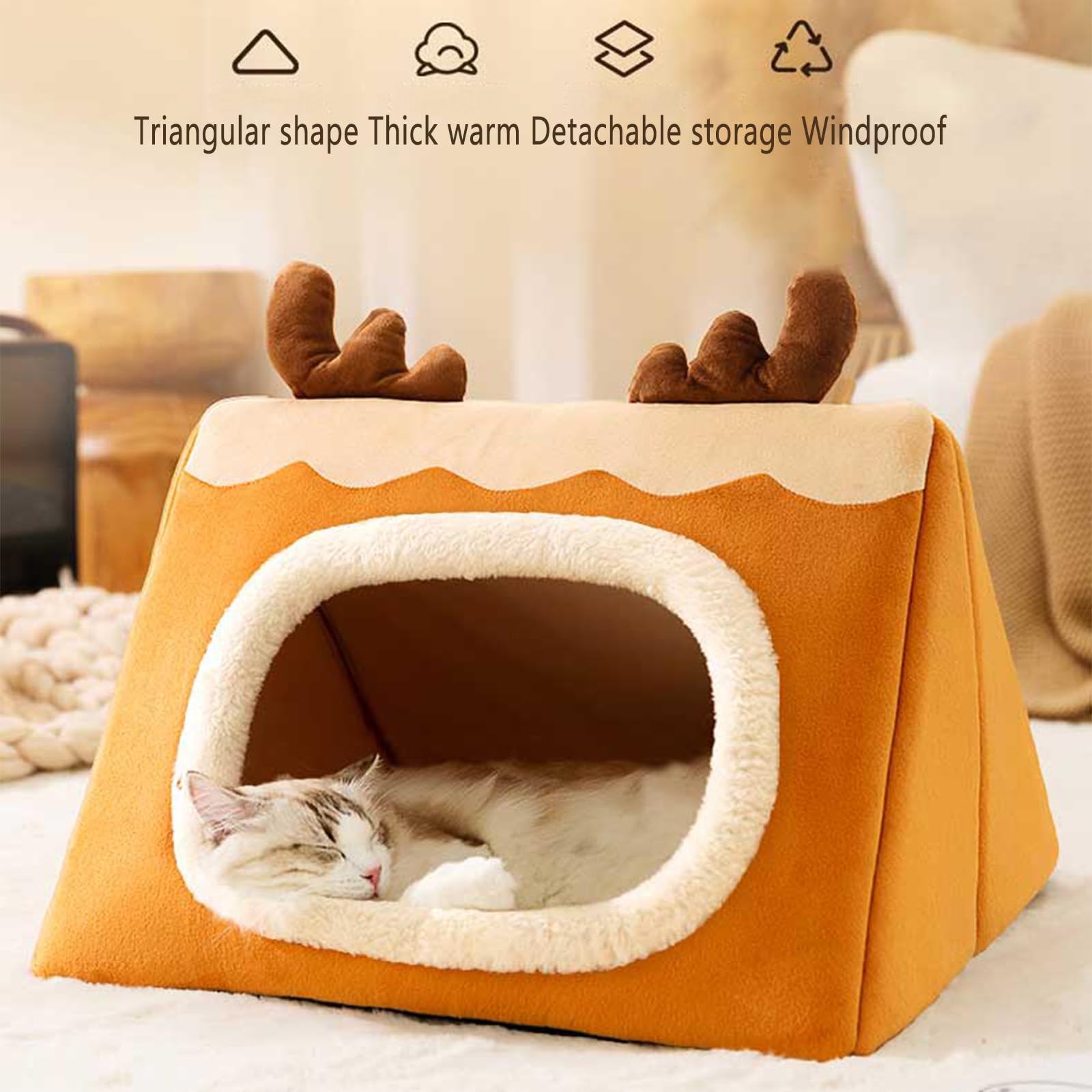 Cuccia Calda e Portatile per Animali Domestici, Cuccia per Gatti da Interno, Gabbia per Gatti, Cuccia Calda per Animali Domestici per l'inverno, Cuccia Calda per Interni per Gatti,L