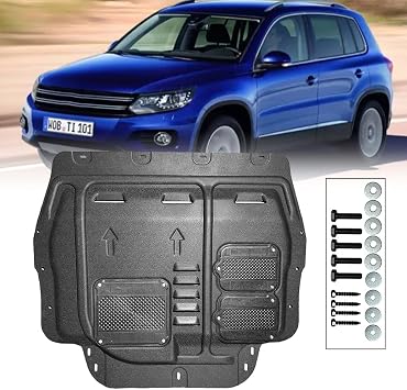 Mud Flaps Engine Guards Fit for VW Tiguan 2009-2017 Front Engine Splash Shield Guards Suitable for Tiguan Under Engine Cover Directly Replace Original One Black