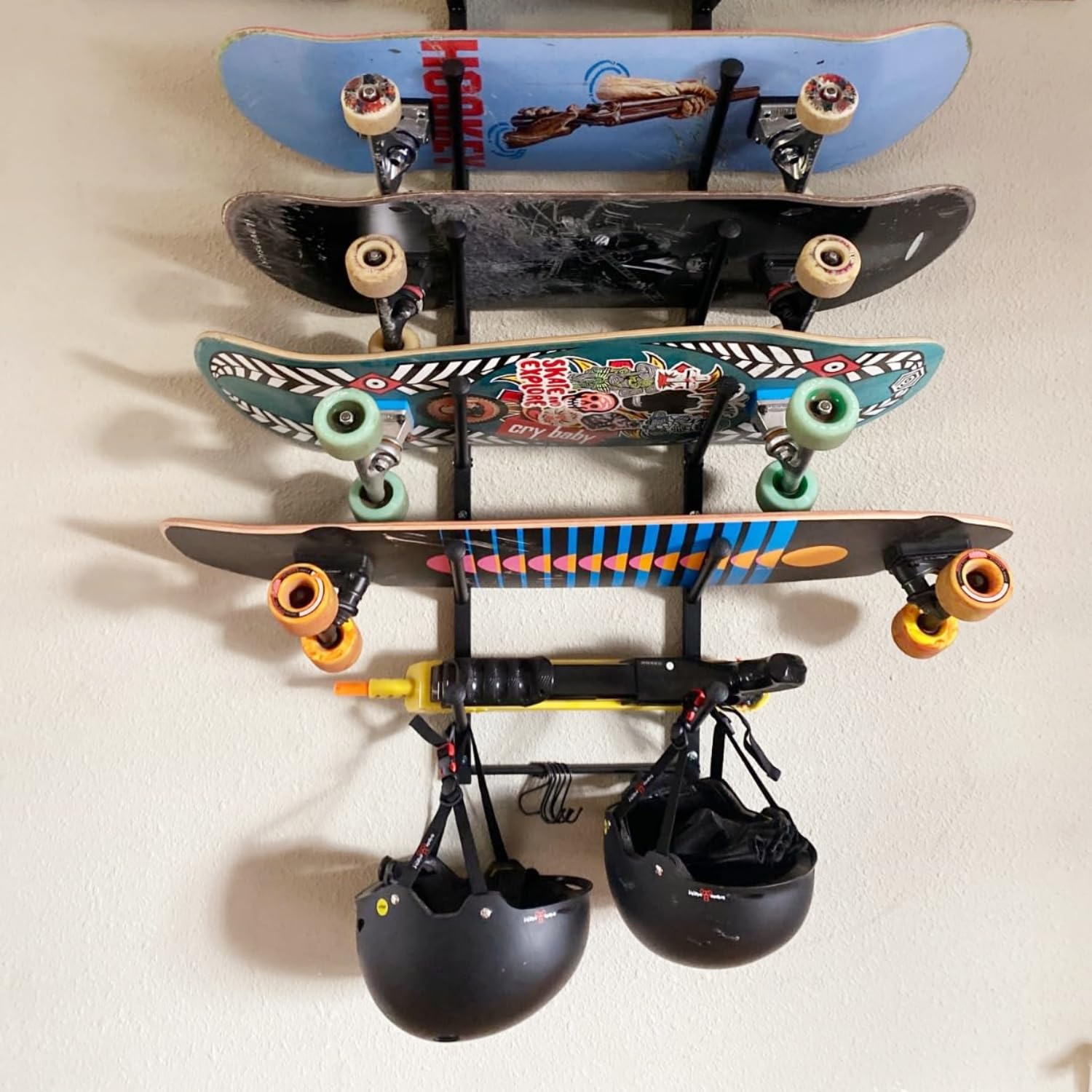 Support mural pour skateboard, support d'affichage de longboard, organisateur de maison et de garage