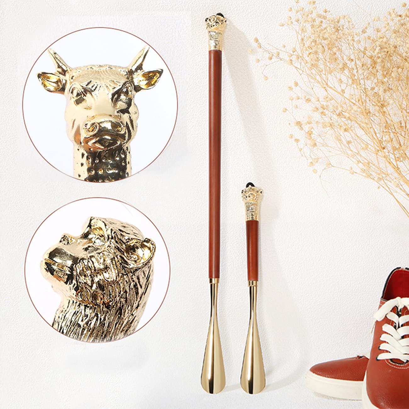 Calzador de metal de alta calidad con mango largo para poner y quitar fácilmente, diseño duradero y ligero, tipos de zapatos