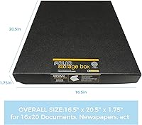 Vista 43 de Lineco Folio Storage Box, Clamshell Design with Metal Edge. 18.5x24.5x1.75 Inches, Archival Boxboard, Preserve Photos, Cards, Magazines, Documents