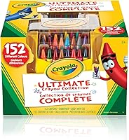 Crayola Ultimate Crayon Caddy Organizer with 152 Crayons, Lid & Sharpener - Metallic, Glitter Shades Included
