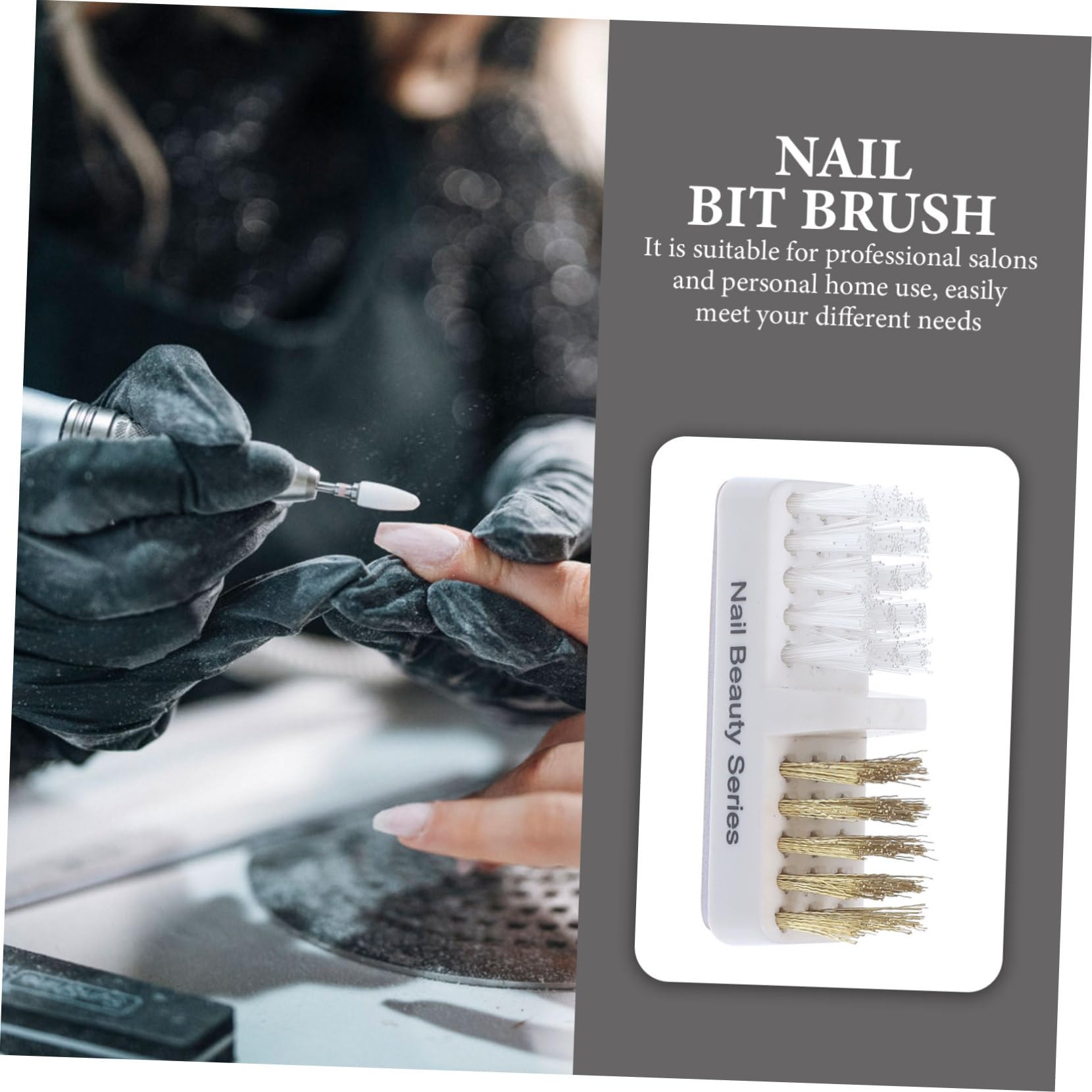 Healeved Spazzola Pulizia Punte Fresa Unghie in Rame Pennello Per Manicure Professionale E Uso Domestico Strumento Portatile Per Pulizia Nail Art 4.6X2.3X1.5 Pollici