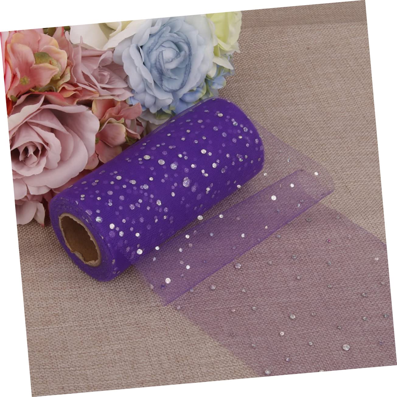 Abaodam 3pièces Tulle à Paillettes x Rouleau De Tulle Décoratif Pour Mariage Fête Et Artisanat