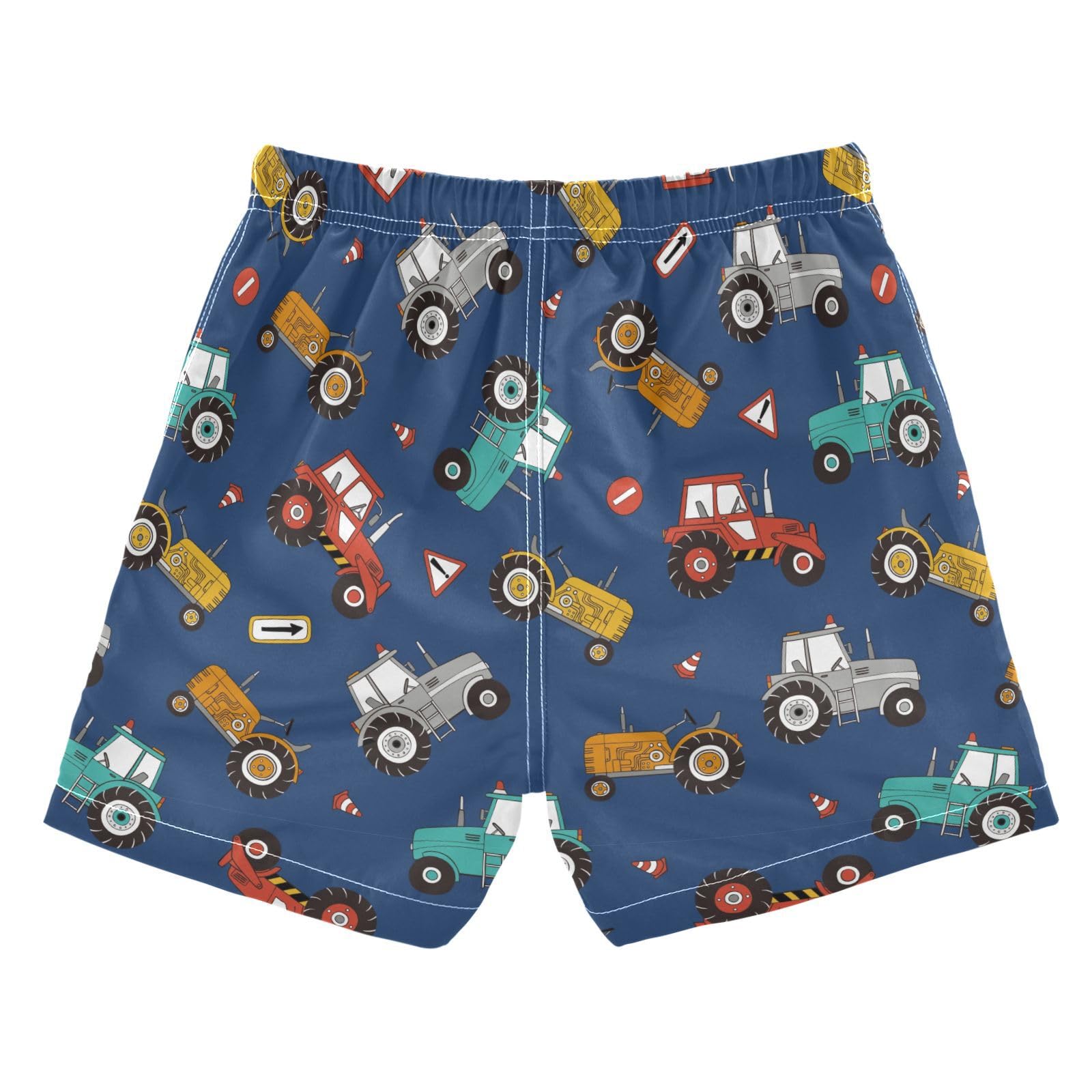 susiyo Boys Swim Trunks Hand Drawn Tractors Toddler Swim Shorts Quick Dry Beach Board Shorts Little Boy Bathing Suits Swimwear 2T