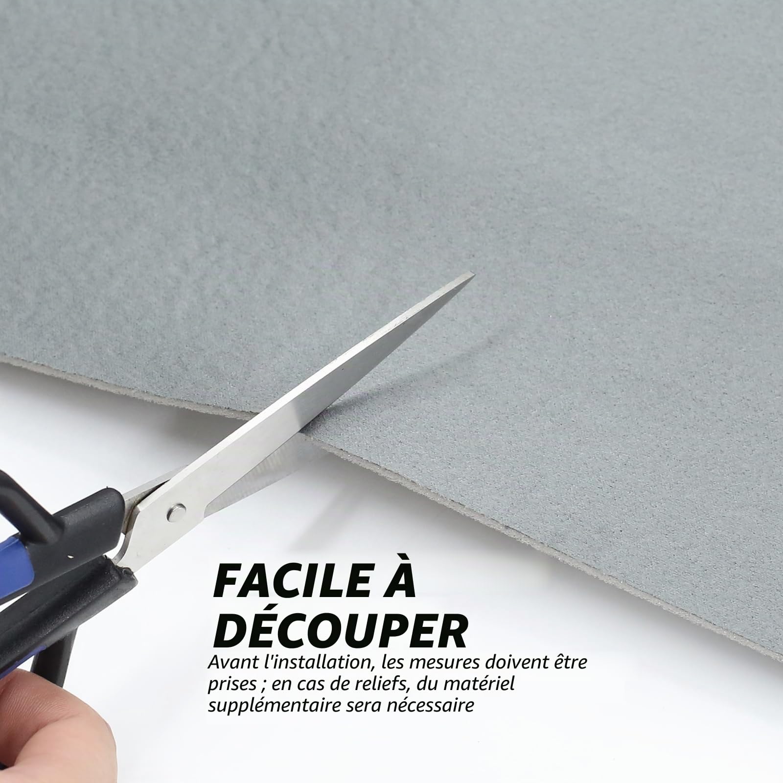 Tapis de toit en daim avec support en mousse pour intérieur de voiture, camping-car, 200,7 x 152,4 cm, gris