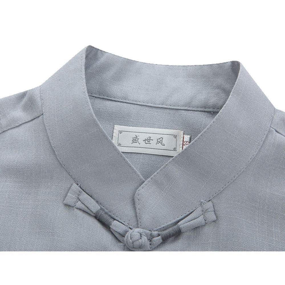Tai Chi Uniformen,chinesische Kleidung,Tang-Anzug -traditionelle chinesische Kampfkunst Tangzhuang Kung Fu Anzüge Shirt Outfit Uniform,Grey-L