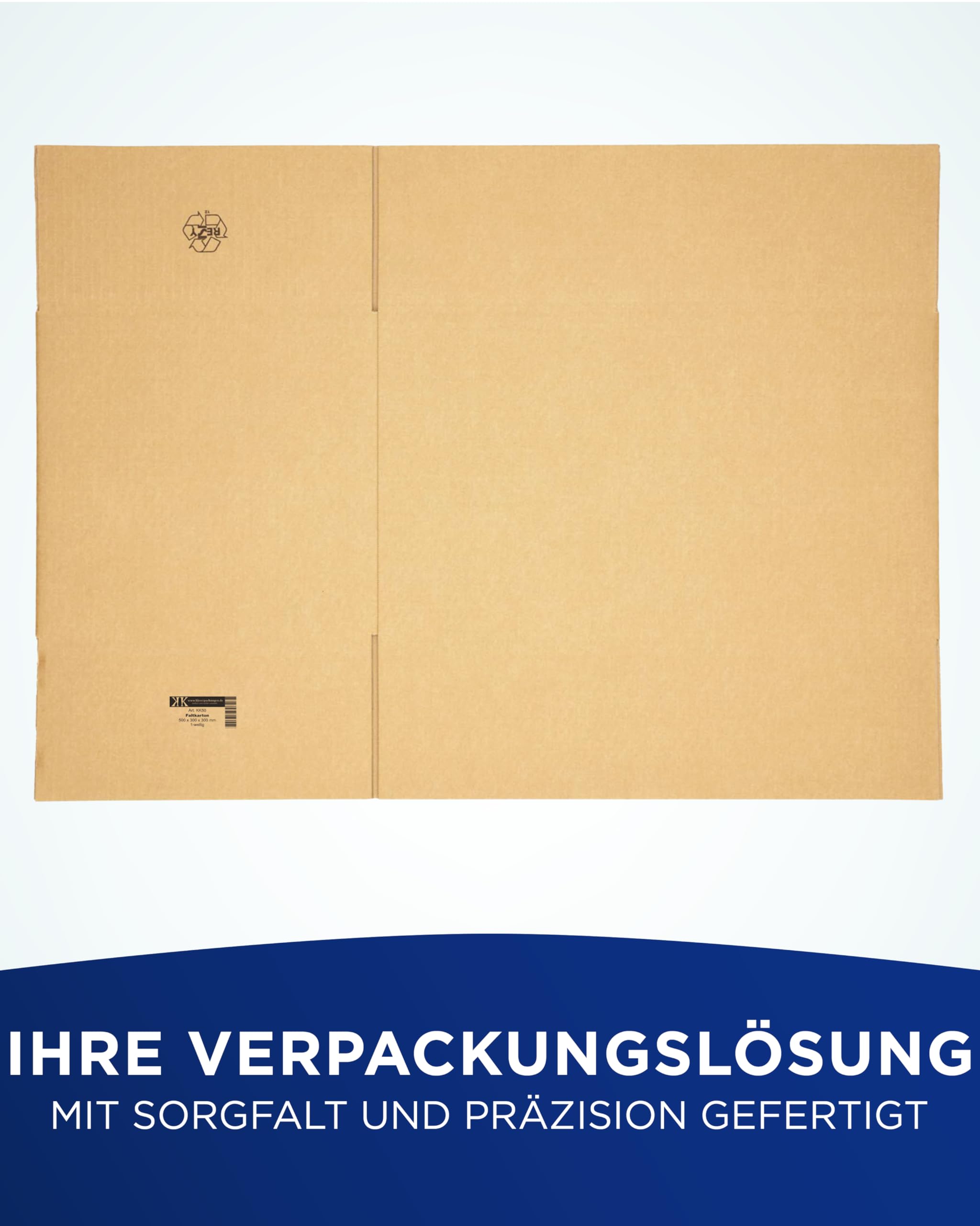 KK Verpackungen Versandkartons 500 x 300 x 300 mm Braun 1-wellig (Außenmaß 504 x 309 x 314 mm) | 20 Stück, Faltkartons Kartons für Versand als DHL Paket Hermes Paketklasse M DPD GLS Paketklasse XL