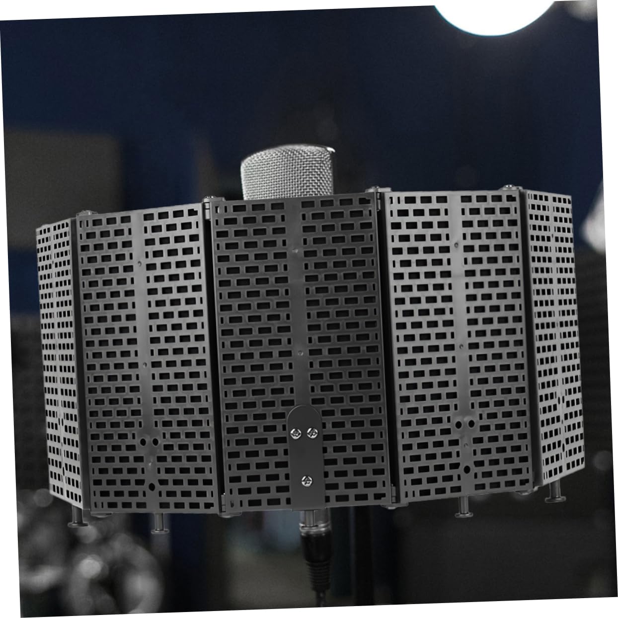 DOITOOL Protector de Aislamiento para Micrófono Plegable para Grabaciones Estudio o Uso de Escritorio Incluye Adaptador