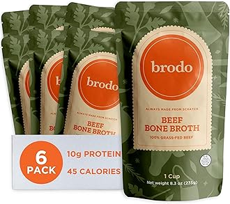 Sponsored Ad - 100% Grass-Fed Beef Bone Broth, Collagen-Rich and Protein-Packed, Slow-Simmered with Organic Vegetables and Herbs, Nutrient-Dense Broth for Sipping and Cooking (6 x 8.3 oz. Pouches)