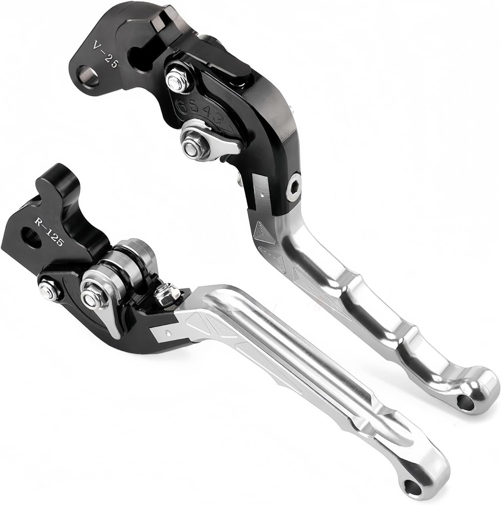 Zyfto Motorcycle Clutch and Brake Lever Set for Yamaha YFM 700 450 400 for Kodiak YZM YFZ 350 Motorcycle Brake Clutch Levers(Silver)