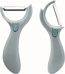 Mimo Style Descascador de Legumes e Frutas Dupla Função, Troque a Posição da Lâmina Para Descascar Diferentes Tipos de Alimentos, Lâmina Afiada de Inox e Cabo de Plástico Polipropileno Anatômico