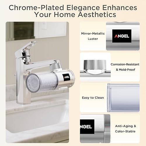 Miniatura 8 de ANGEL UF60 Filtro de fregadero de baño, ultra filtración de 0.01 m para cuidado de la piel y cuidado del cabello, filtro de agua para grifo de