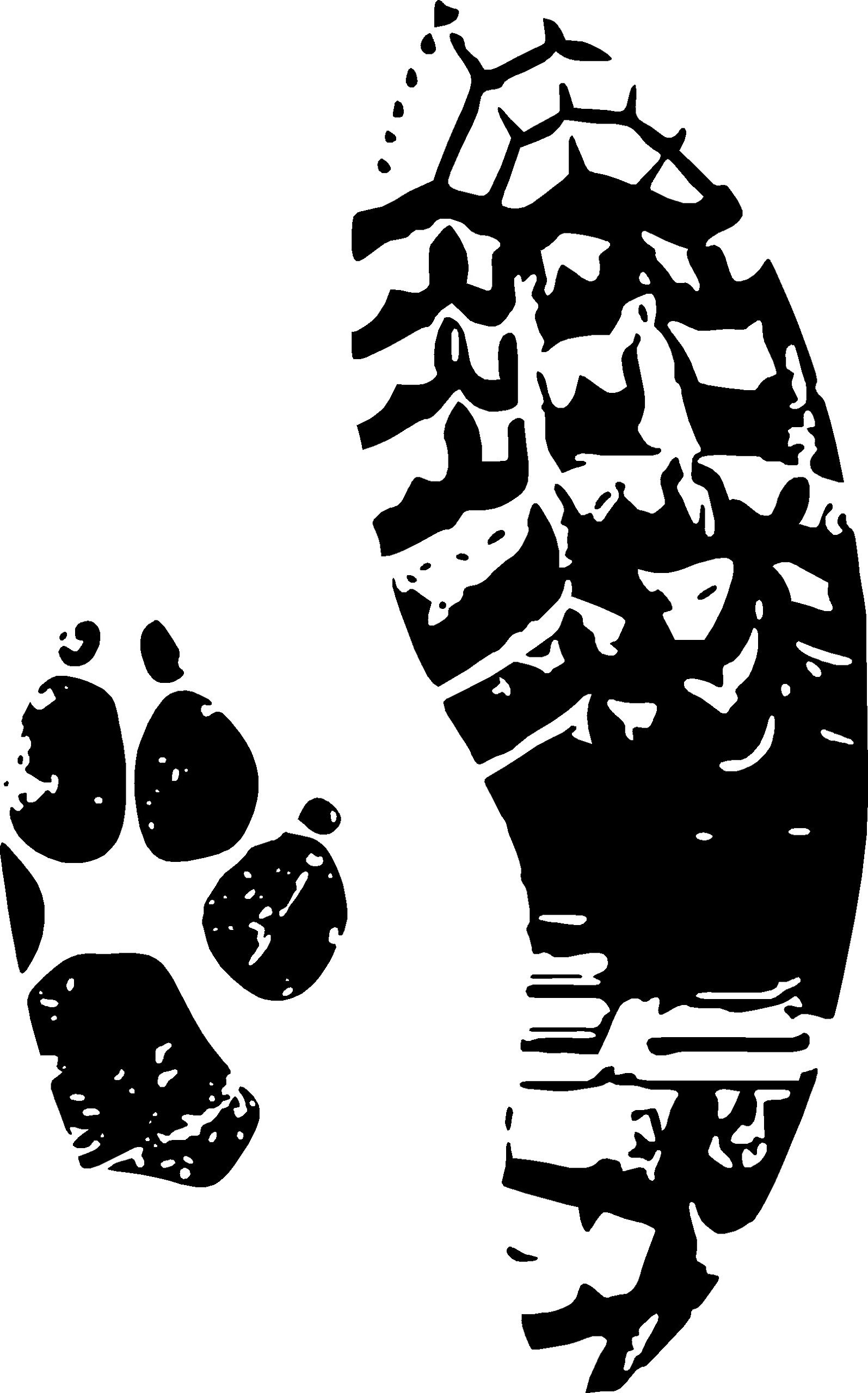 LightningSigns Boot & Dog Paw Print Hiking Walking Rambling Car Van Window Sticker Decal