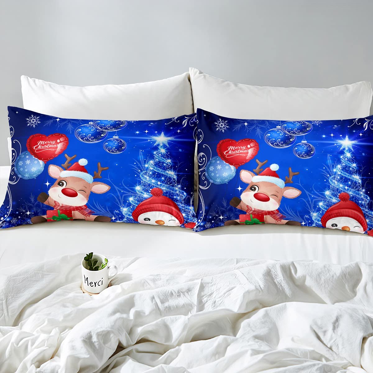 Set di biancheria da letto con copripiumino natalizio per letto
