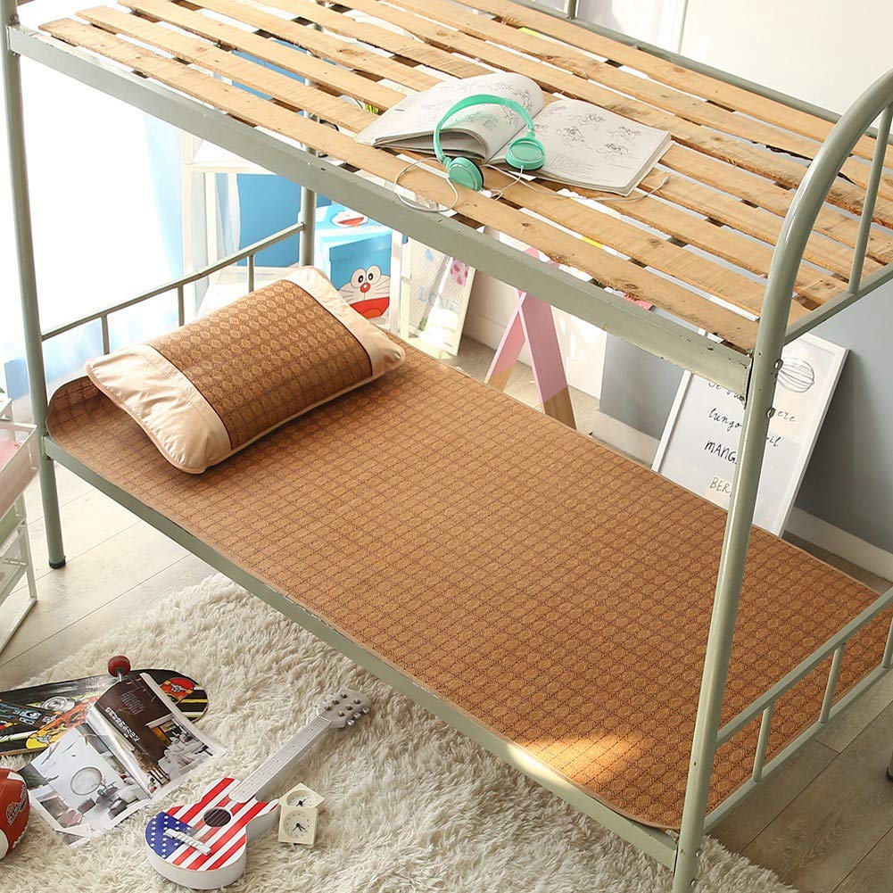 Tefola Tapis de couchage d'été, pliable en rotin doux, tapis de couchage, tapis de couchage en rotin d'été, lit en rotin, literie d'été respirante pour dortoir d'école à la maison