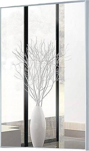 Y&J Espejo de baño, espejo de pared rectangular, espejo con marco de metal, colgante de pared horizontal o vertical, para dormitorio, sala de estar,