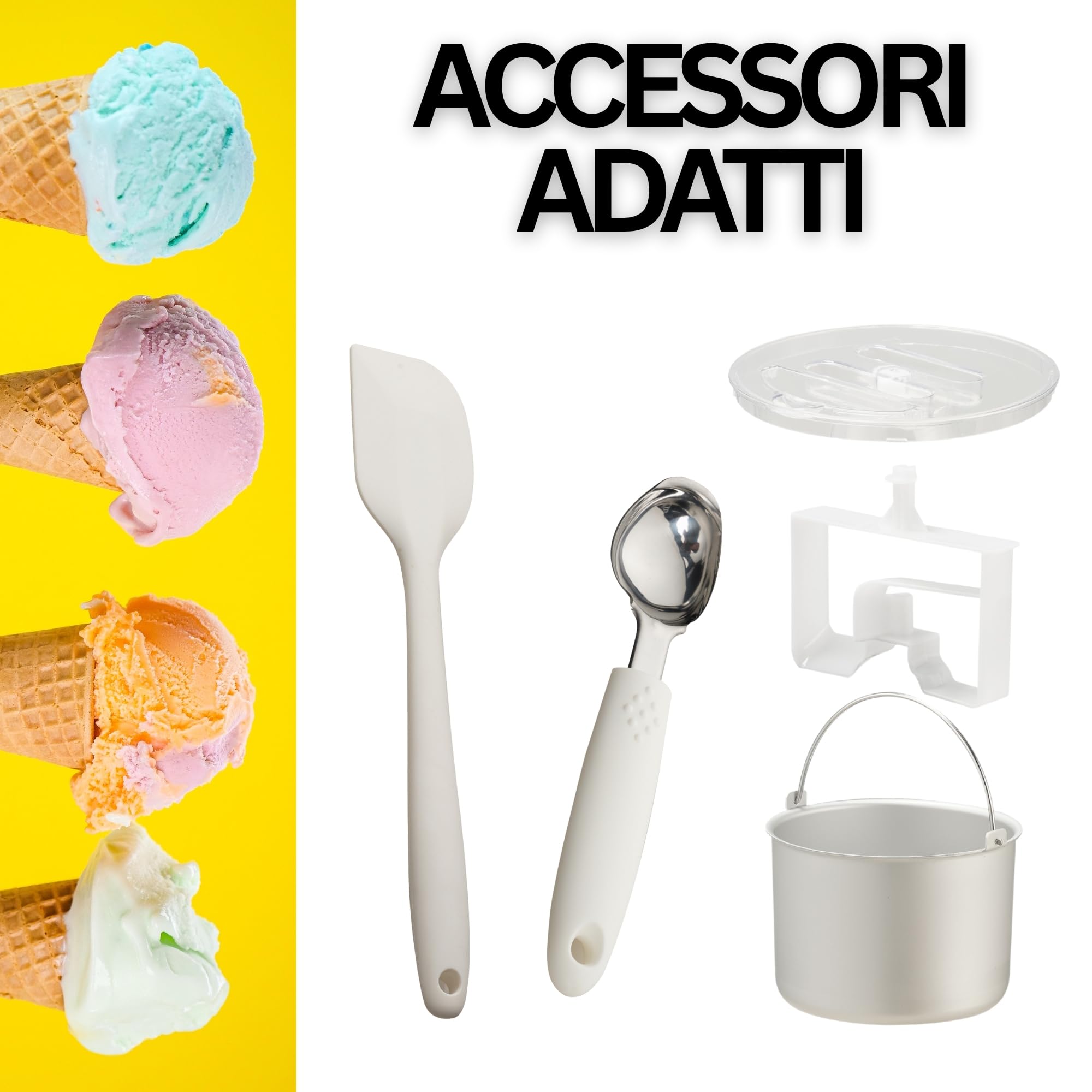 Sommertal ICE1500 - Macchina per gelato 3 in 1, yogurt gelato e sorbetto, macchina per gelato in acciaio inox con funzione di mantenimento del freddo, 1,5 l, 150 W con compressore