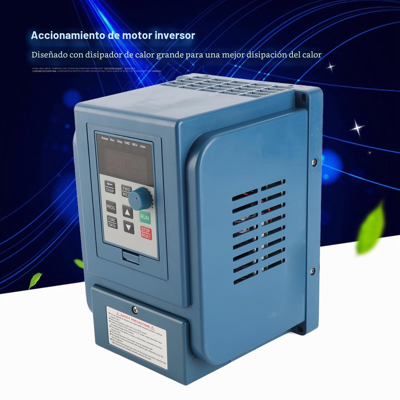 Garosa Variador de Frecuencia VFD 4KW, Trifásico AC 380V, Controlador de Velocidad Digital CNC, Resistente al Agua, 12A