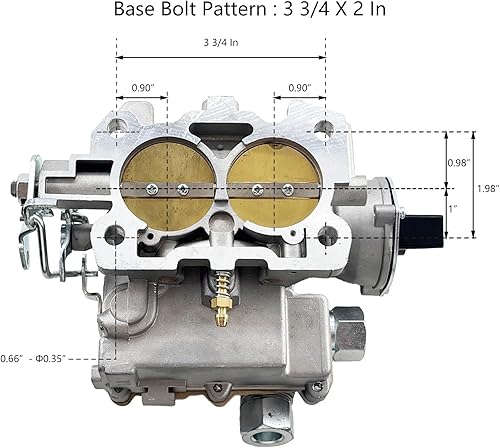 Miniatura 2 de 3310-864940A01 Marine Carburetor Replacement for Rochester Mercruiser 2 Barrel Carb 2.5 3.0 4CYL Engine with Electric Choke (Sliver)