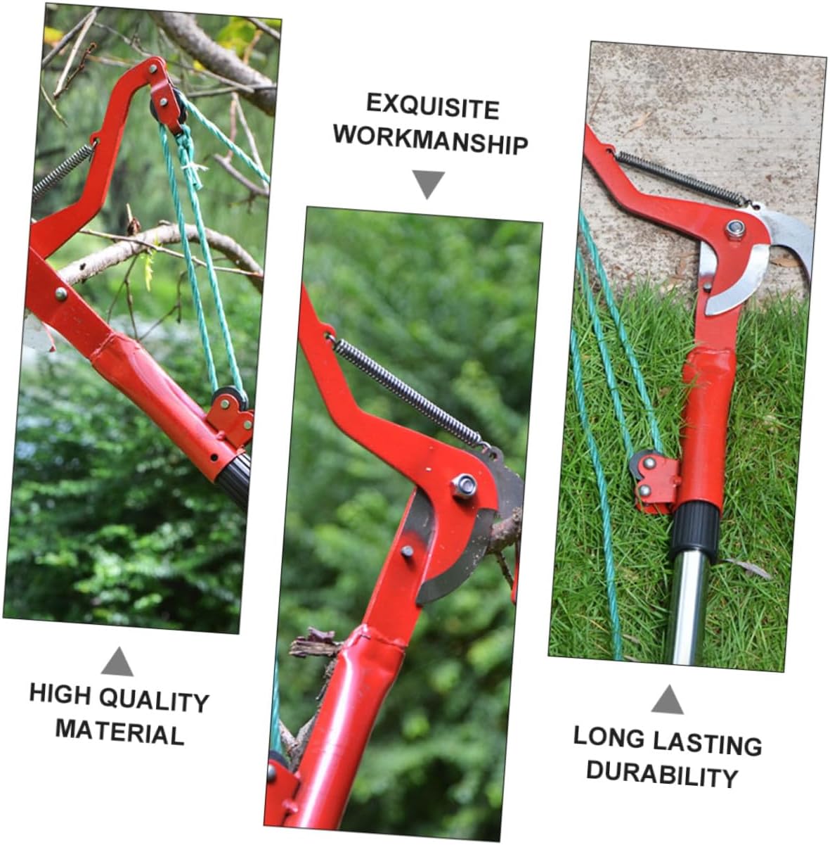 GLEAVI Extendable Tree Pruner with Rope High-branch Trimming Shears for Garden and Fruit Trees Sturdy Plant Harvester Clipper and Branch Cutting