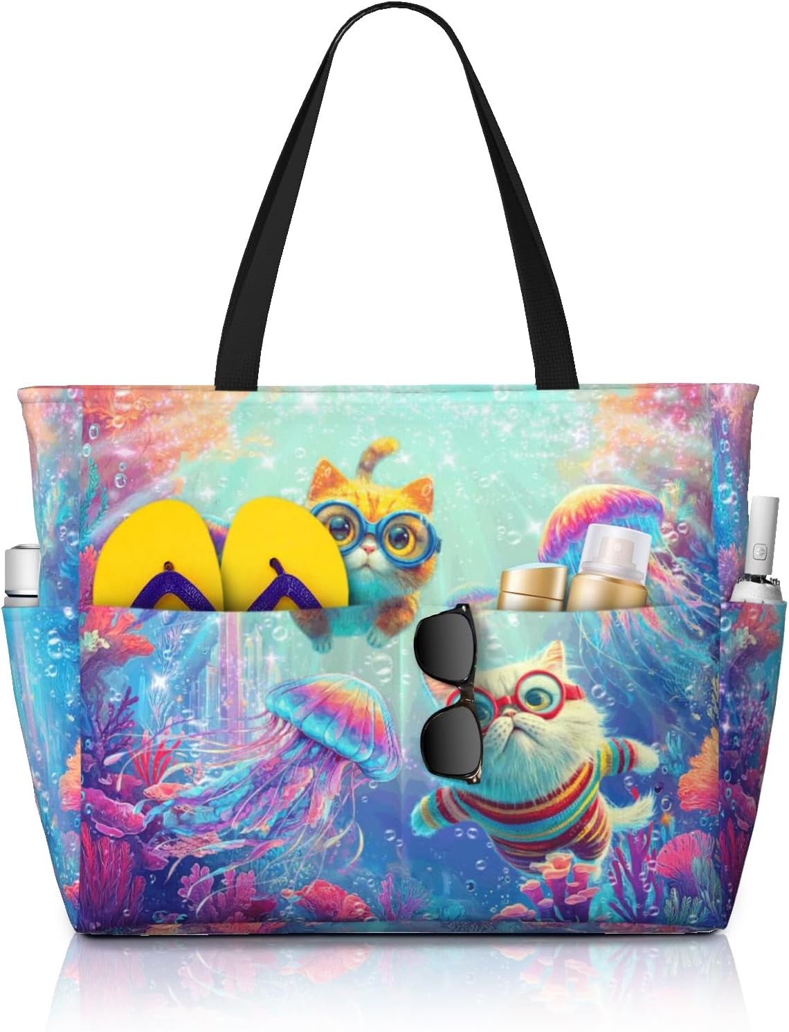 Beach Bags for Women Large Waterproof Beach Tote Bag Zipper Swim Bag Sandproof Pool Bags Large Tote