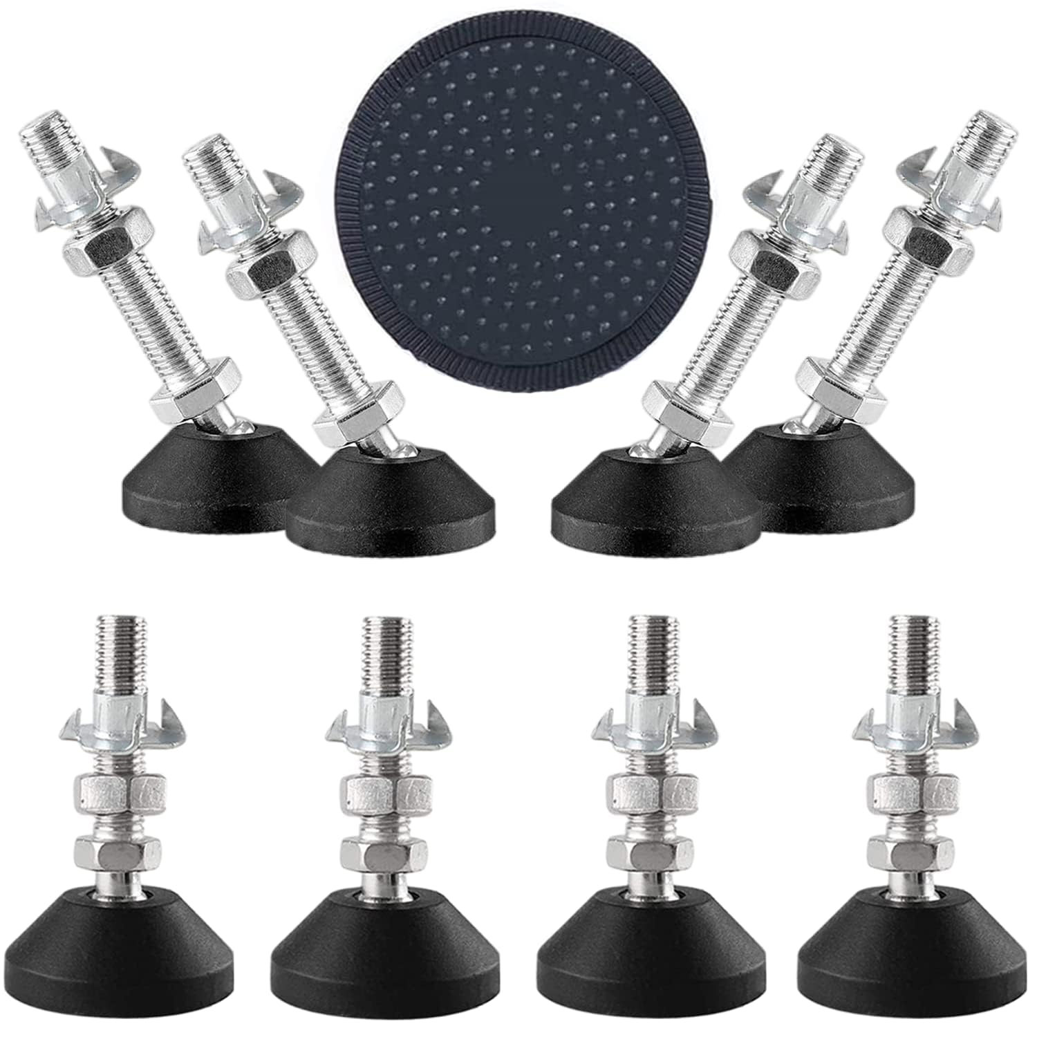 12 Piedini Regolabili M8 Per Mobili - Acciaio Zincato, Base Plastica, Carico 150kg - Foto 9