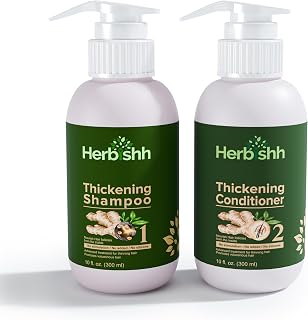 Herbishh Anti Hair Loss Ginger Extract Thickening Shampoo and Hair Conditioner For Hair Fall Control & Hair Growth | Suitable for All Type Hair | Sulphates & Parabens Free |Prevents Premature for Hair