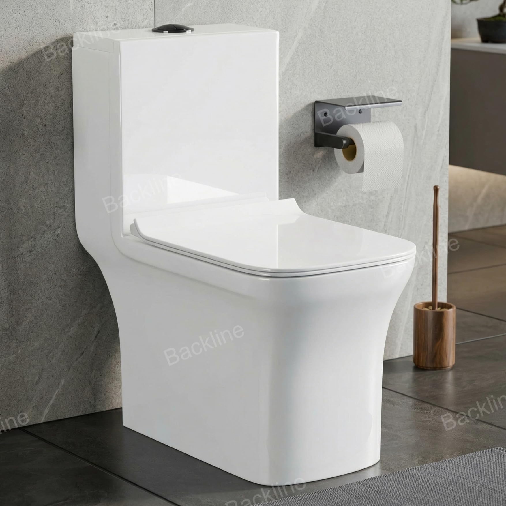 Backline P TRAP One Piece Ceramic Floor Mounted Western Toilet/Commode/European Commode/Water Closet With Seatcover 66 X 36 X 73 Cm (White) For Bathrooms (P Trap (Outlet Is From Wall))-image-33