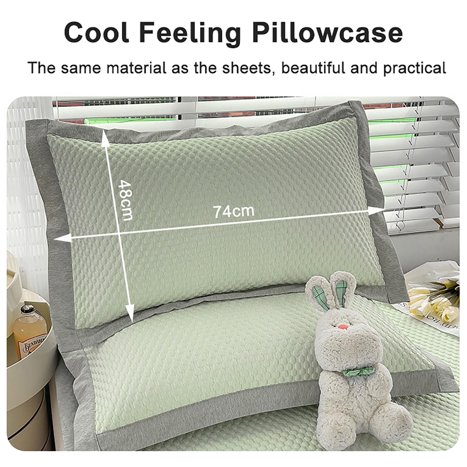 Sommer Kühlendes Bettlaken mit 2 Kopfkissenbezügen, Kühlende Matratzenauflage für Einzel- Doppel- Super King Bett, Tragbare Kühlende Schlafmatte Waschbar(Size:180×200cm,Color:Grey-A)