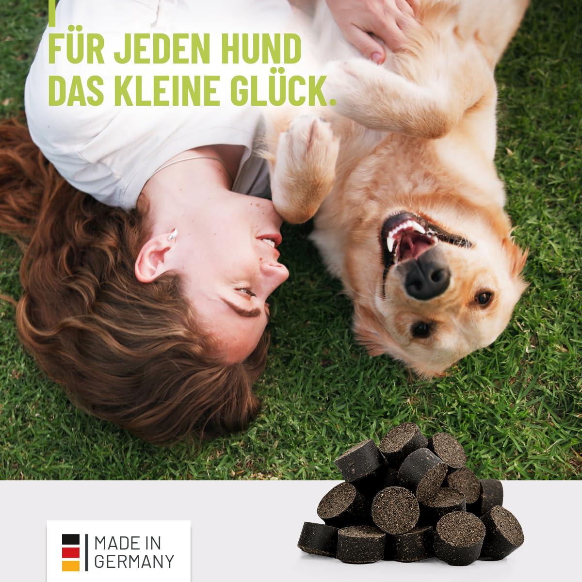 ReaVET Feste Häufchen Drops – Ergänzungsfuttermittel für Hunde bei Neigung zu Durchfall & weichem Kot – Hundesnack mit Aktivkohle zur Unterstützung der Verdauung & normalen Kotkonsistenz 350g (180Stk)